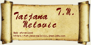 Tatjana Melović vizit kartica